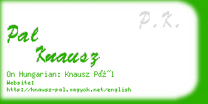 pal knausz business card